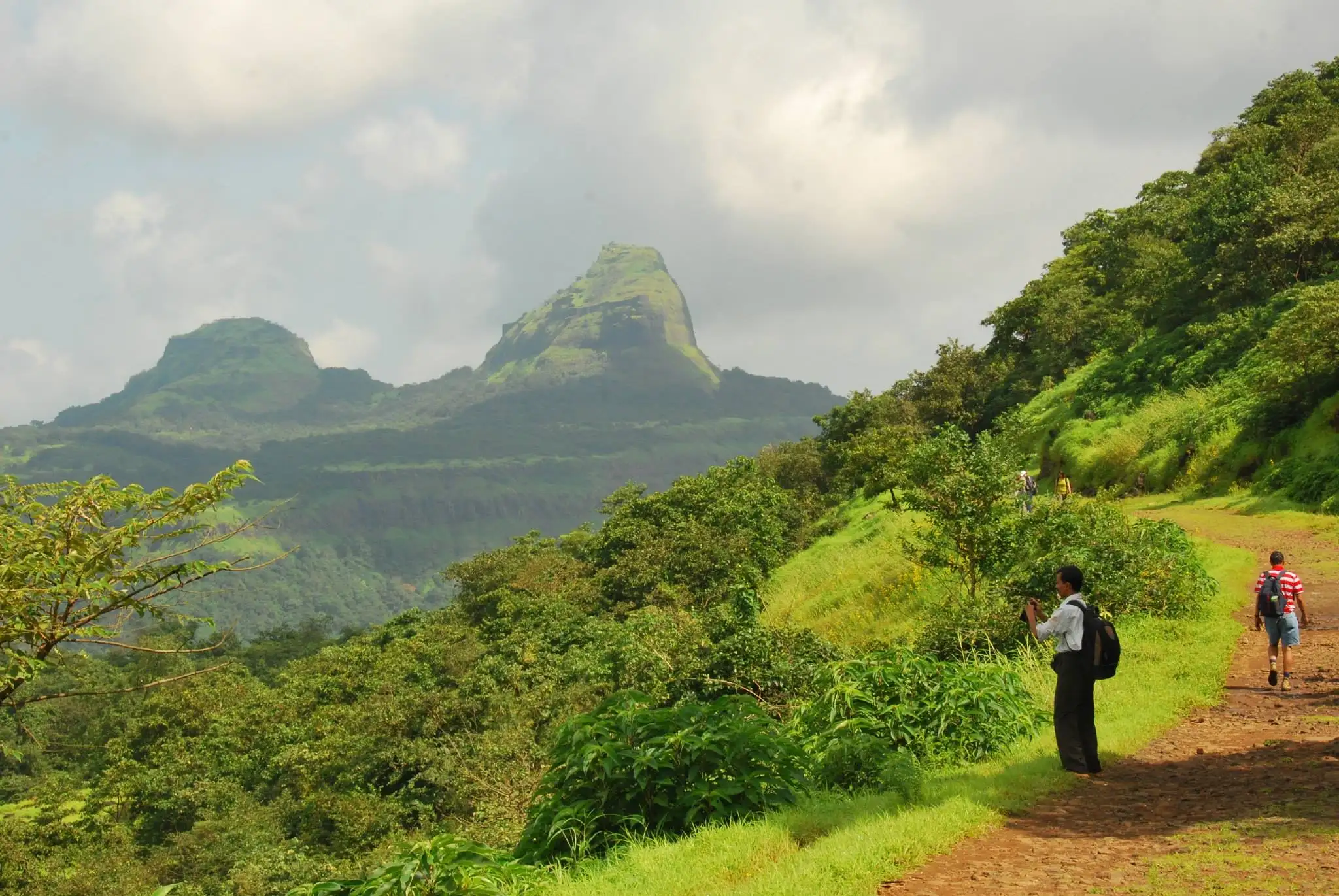 Rajmachi Fort as seen from the Lonavala to Rajmachi route