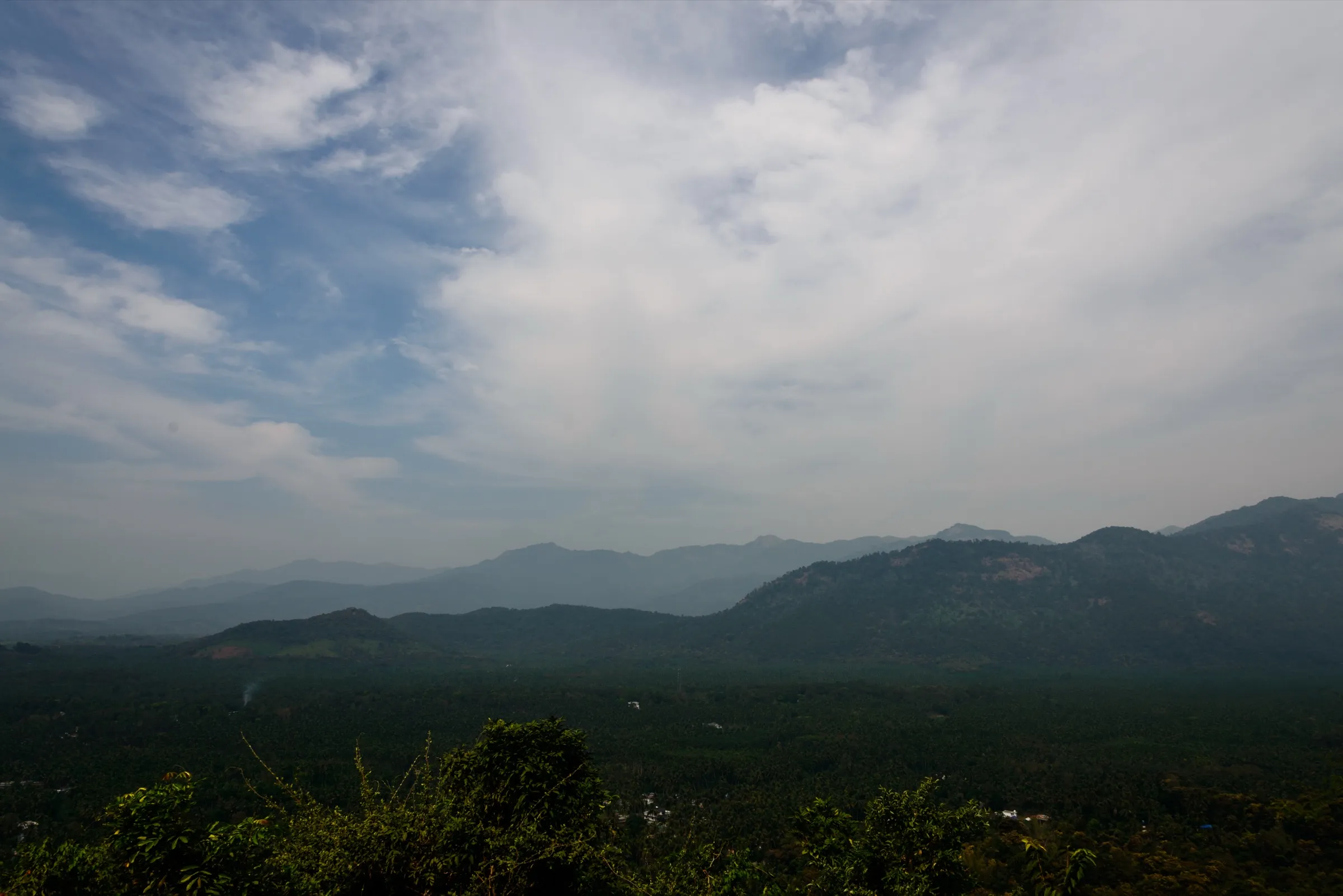 View over forested valley and hills from the Nadugani ghat road, near the Gene Pool trek (not the trail itself)