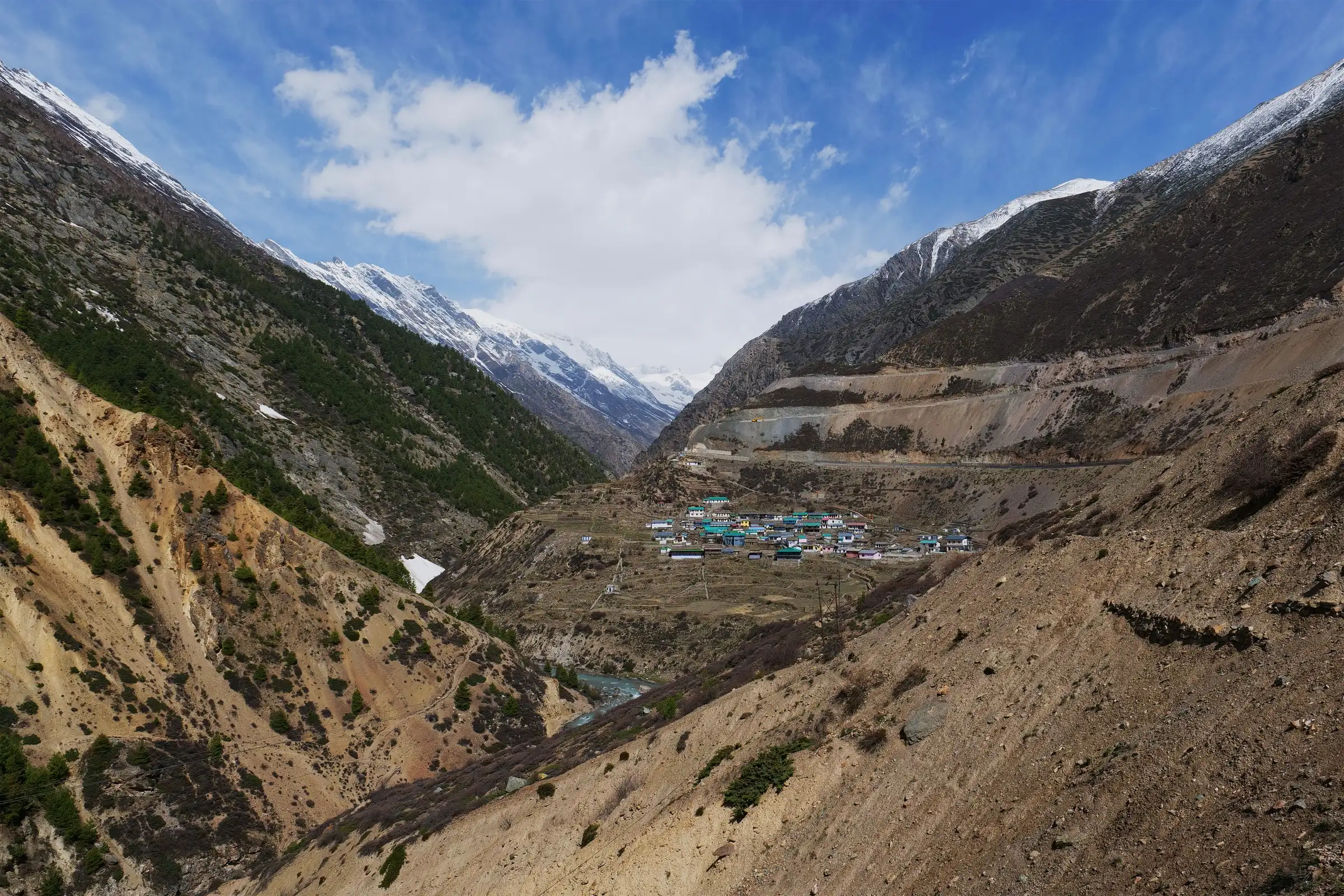 Niti village high in the Dhauliganga valley, near Ghamsali where the Gupt Khal trek begins